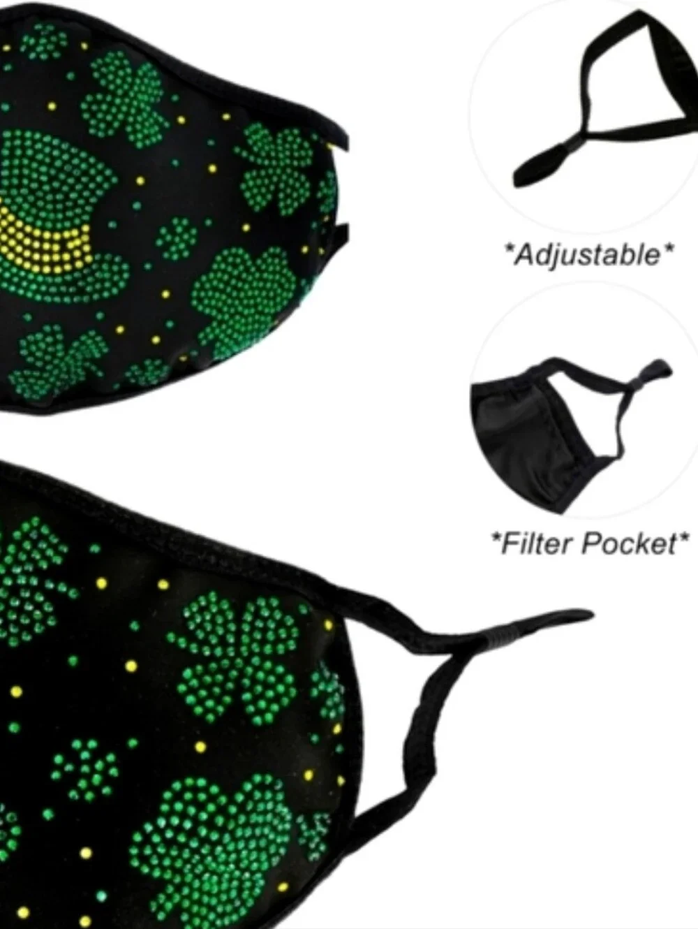 St. Patrick's Day Face Mask With Filter Reusable NWT